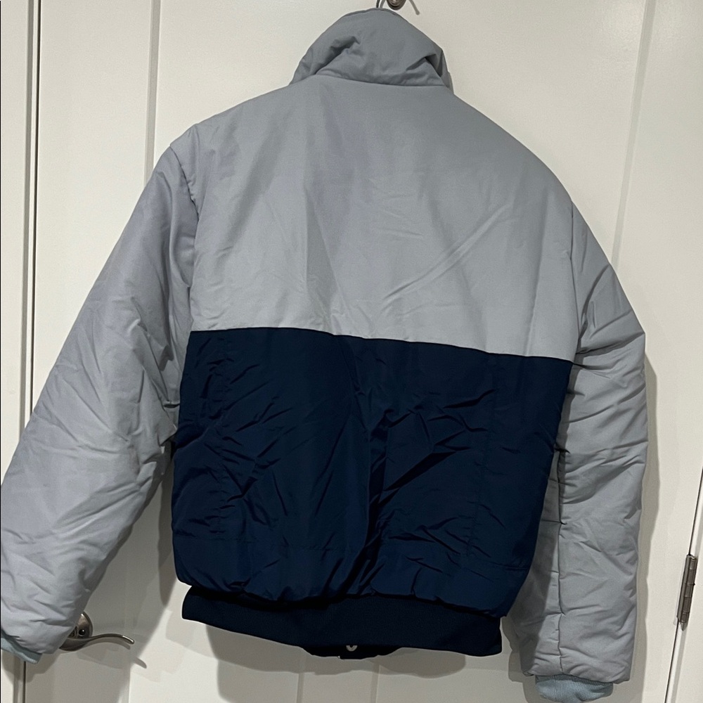 Vintage Rocky Mountain Thread Works Men's Gray and Navy Puffer Jacket Sz L - Picture 6 of 10
